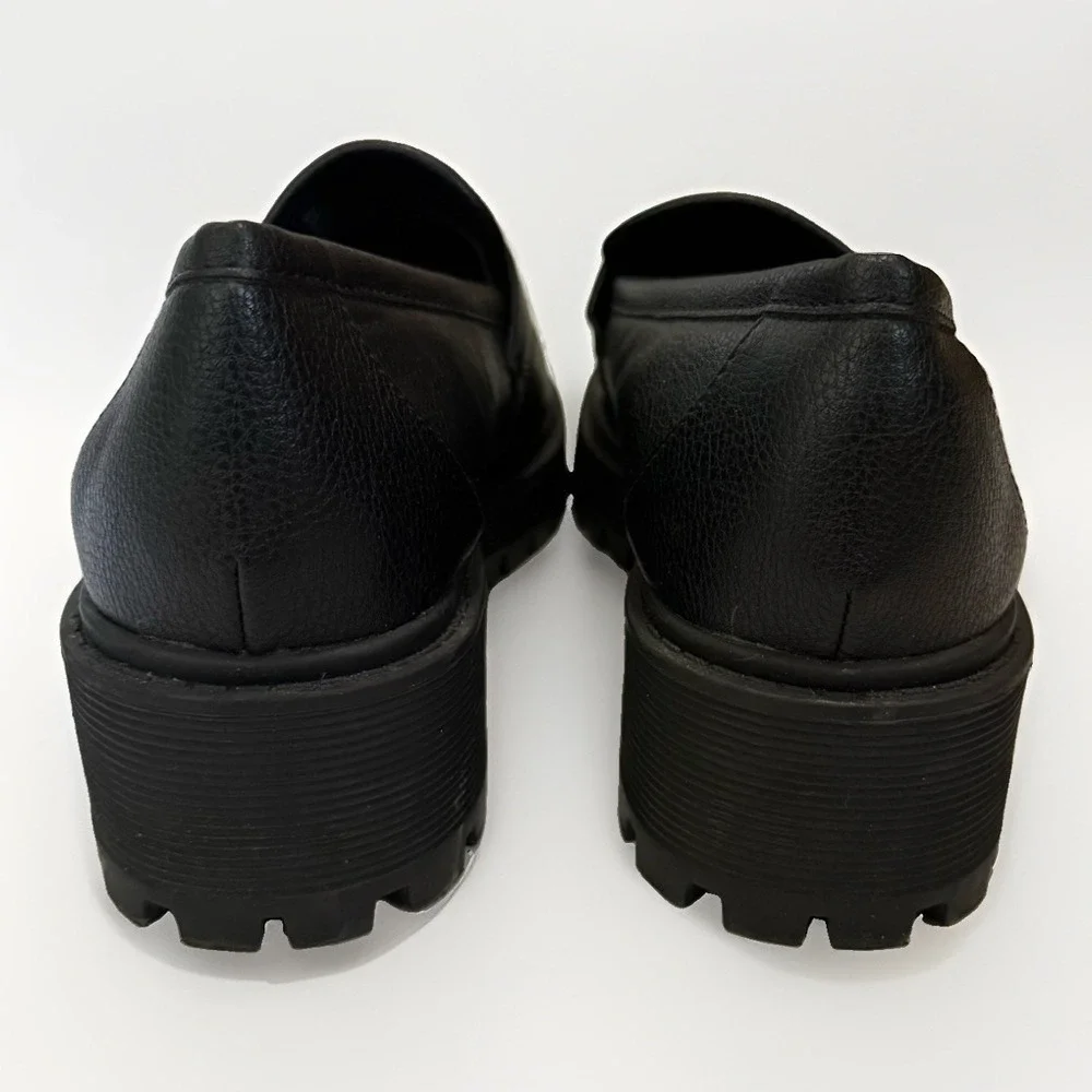 Unionbay Jayla Lug Sole Penny Loafers Black Platform Shoes Women's 9M Preppy